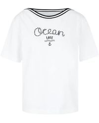 Marc Cain - Boat Neck T-Shirt - Lyst