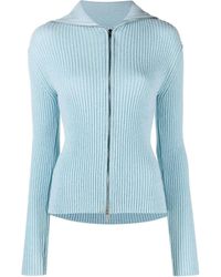 Nanushka - Rib-Knit Zipped Cardigan - Lyst