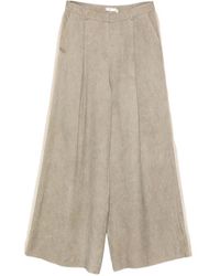Hui Milano - Side-Stripe Pleated Palazzo Pants - Lyst