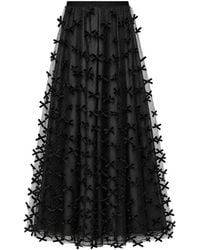 Emporio Armani - Long Mesh Skirt With All-Over Velvet Bows - Lyst