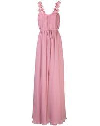 Marchesa Kleid mit Blumenstickerei - Pink