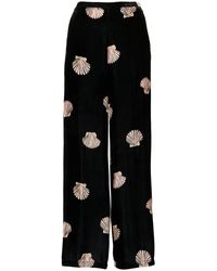 forte_forte - Shell Velvet Wide Trousers - Lyst