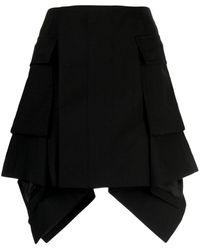 Sacai - High-waisted Asymmetric Mini Skirt - Lyst