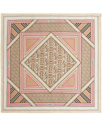 Burberry - Montage Print Silk Square Scarf - Lyst