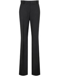 Tom Ford - Chalk-Stripe Wool-Mohair Tailored Straight Boyfriend Pants - Lyst