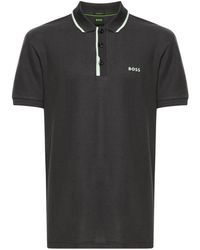 BOSS - Logo-appliqué Cotton Polo Shirt - Lyst