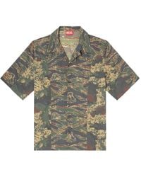 DIESEL - Camicia S-Brack-Epbw Con Stampa Camouflage A Maniche Corte - Lyst