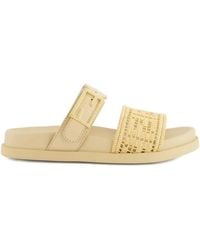 Fendi - Feel Buckle Woven Sandals - Lyst