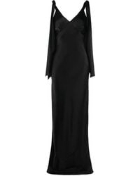 V:PM ATELIER - Satin-Finish V-Neck Gown - Lyst