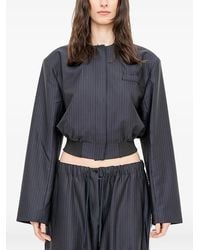 Facon Jacmin - Vittoria Pinstripe-Pattern Cropped Jacket - Lyst