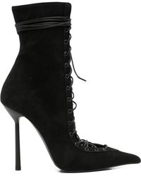 Le Silla - 100Mm Colette Lace-Up Pointed-Toe Boots - Lyst
