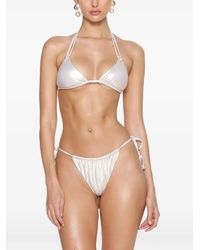 GOD SAVES QUEENS - Haut De Bikini Métallisé La Brisa À Ornements De Perles - Lyst