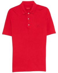 Isaia - Polo À Détails Brodés - Lyst