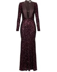 Elisabetta Franchi - Maxi-Jurk Verfraaid Met Pailletten - Lyst