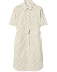 Burberry - Check-Print Cotton Shirt Dress - Lyst