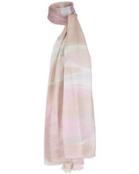 Kinross Cashmere - Striped Frayed Scarf - Lyst