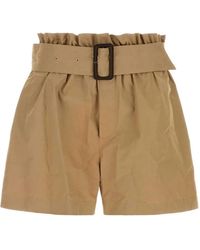 Saint Laurent - Belted Paperbag-Waist Shorts - Lyst