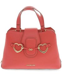 Moschino - Heart-Motif Grained-Effect Tote Bag - Lyst