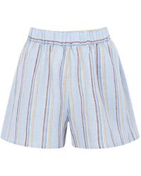 CAYET - Anita Striped Shorts - Lyst