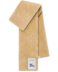 Burberry - Narrow Check Shearling Scarf - Lyst