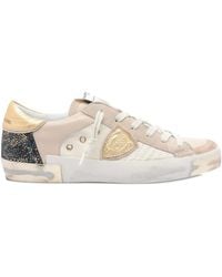 Philippe Model - Logo-Patch Round-Toe Sneakers - Lyst