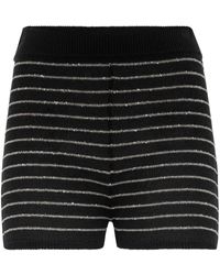 Brunello Cucinelli - Knitted Striped Mini Shorts - Lyst