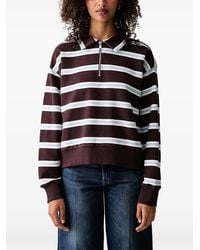 Marc O' Polo - Striped Quarter-Zip Polo Top - Lyst