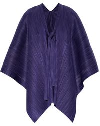 Pleats Please Issey Miyake - Cape Plissée À Col Noué - Lyst