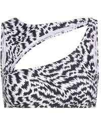 KARL LAGERFELD - Animal-Print Cut-Out Bikini Top - Lyst