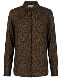 Antonelli - Leopard-Print Pleated-Back Shirt - Lyst