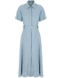 Antonelli - Short-Sleeved Belted Dress - Lyst