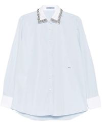 Prada - Crystal-Embellished Poplin Shirt - Lyst