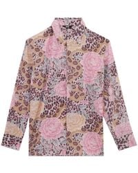 Gcds - Animal-Print Floral Shirt - Lyst
