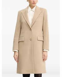 BOSS - Single-Breasted Wool Coat - Lyst