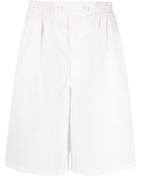 Prada - Popeline-Shorts mit emailliertem Triangle-Patch - Lyst