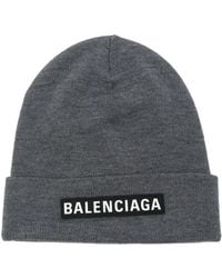 Balenciaga - Logo-Patch Beanie Hat - Lyst