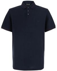 Emporio Armani - Logo-Embroidered Tipped Polo Shirt - Lyst