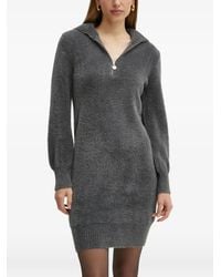 Morgan - Quarter-Zip Fuzzy-Knit Mini Dress - Lyst