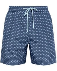 Paul & Shark - Shark-Print Swim Shorts - Lyst