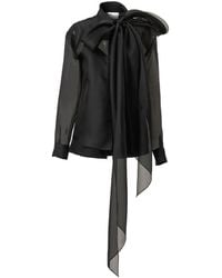 Carolina Herrera - Bow-Detail Organza Shirt - Lyst