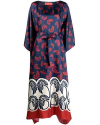 La DoubleJ - Square Kaftan Floral-print Silk Maxi Dress - Lyst