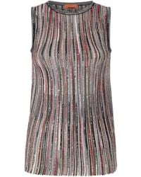 Missoni - Striped Top Decorated With Sequins - Lyst
