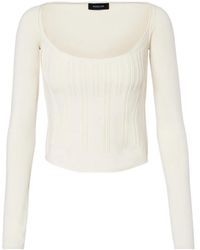 Mugler - Boning-Detai Long-Sleeve Top - Lyst