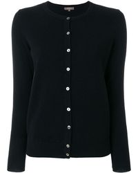 N.Peal Cashmere - Round Neck Contrast Button Cardigan - Lyst