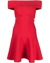 McQueen - Abito Corto Svasato Con Spalle Scoperte - Lyst