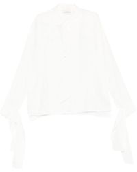 Lanvin - Silk Blouse With Tie Neck - Lyst