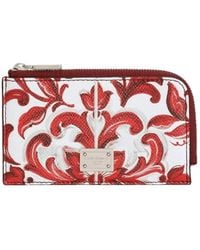 Dolce & Gabbana - Kartenetui Aus Kalbsleder Mit Majolika-Print - Lyst