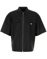 Prada - Re-Nylon Zip-Up Shirt - Lyst