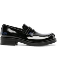 Adererror - Decorative-stitching Leather Penny Loafers - Lyst