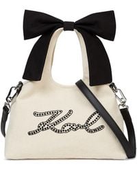 KARL LAGERFELD - Signature Bead-Embellished Bow-Detail Tote Bag - Lyst
